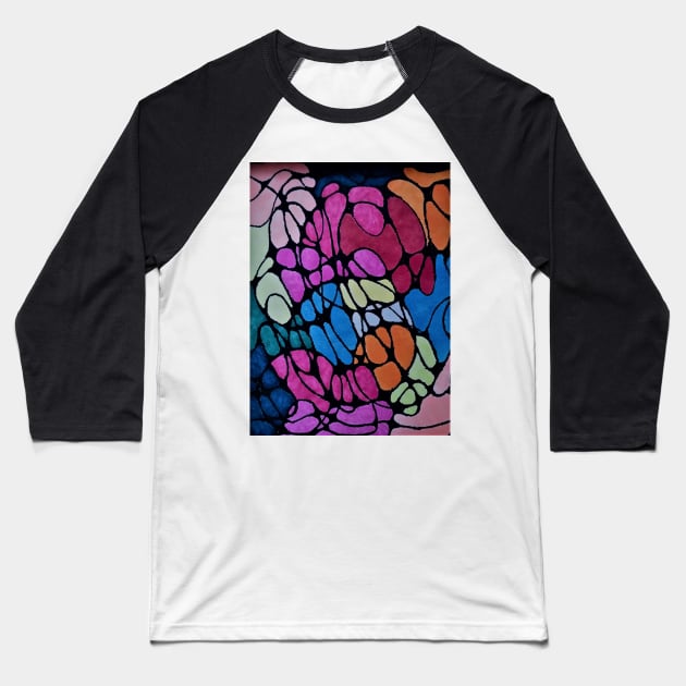 Stained Glass 3 Mosaic Art-Neographic Art,Relaxing Art,Meditative Art Baseball T-Shirt by born30